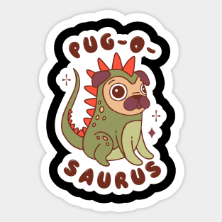 Dinosaur Pug Sticker